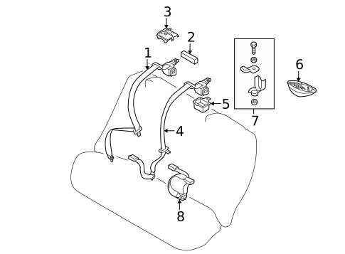 Rear Seat Belts for 2005 Kia Spectra5 #0