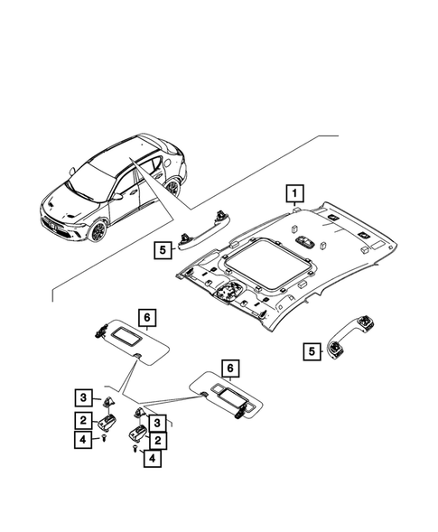 Headliners - Visors - Assist Straps for 2023 Dodge Hornet #0