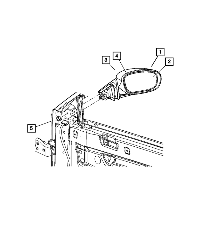 4806991AK - : Outside, Rearview, Electric, Heated Mirror, Left for Mopar Image