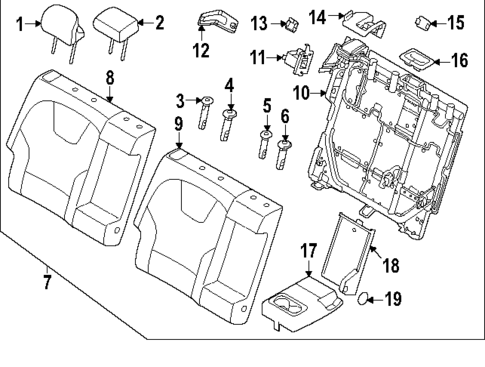 Rear Seat Components for 2025 Kia Niro EV #0