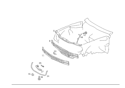 Front Stiffening and Radiator Support for 1988 Mercedes-Benz 260E #1