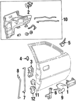 16619640 - Body: Handle, Outside for Cadillac: DeVille, Eldorado, Seville | Oldsmobile: 88, 98, LSS, Regency | Pontiac: Bonneville Image