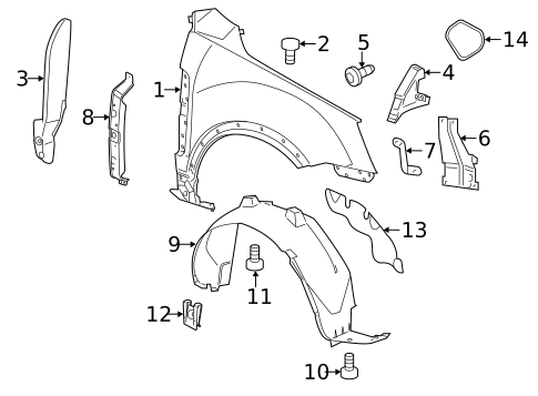 Fender & Components for 2015 Chevrolet Captiva Sport #0