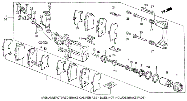 Rear Brake Caliper for 1990 Acura Legend #0