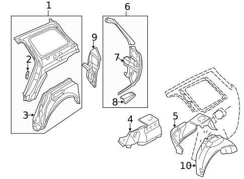 Inner Structure for 2000 Audi A6 Quattro #1