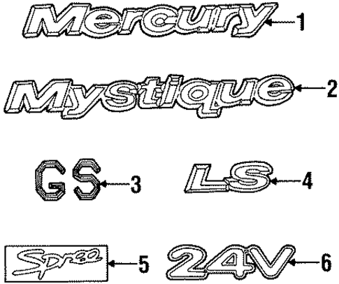 Exterior Trim - Trunk for 1999 Mercury Mystique #0