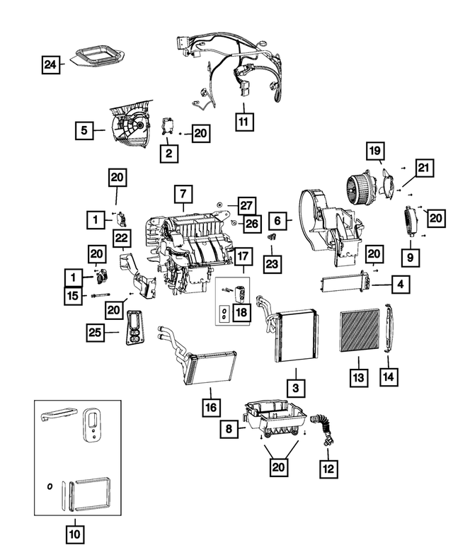 « 68153949AA – Air Conditioners and Heaters : Ligne Mince Trousse De Joints pour Mopar Image »