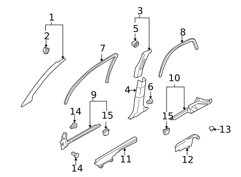 Interior Trim - Pillars for 2002 Subaru Legacy #0
