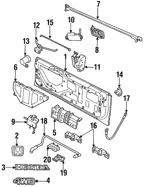 Tailgate for 1995 Honda Passport #0