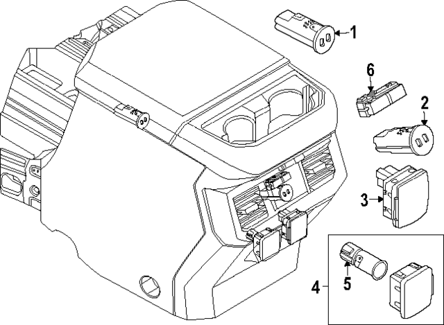 PU5Z19G317B - Body: USB Port for Ford: F-250 Super Duty, F-350 Super Duty, F-450 Super Duty Image
