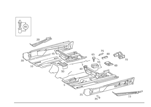 Front Floor for 1997 Mercedes-Benz SL320 #0