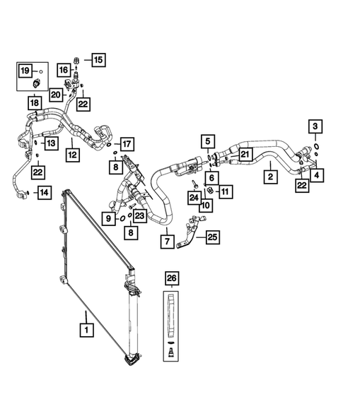 Air Conditioner and Heater Plumbing for 2017 Chrysler 200 #1