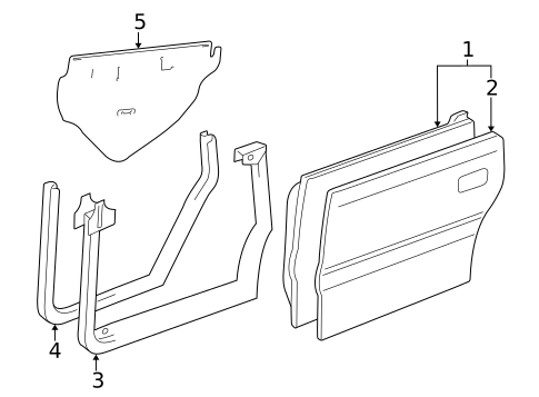 Door & Components for 1999 Lexus ES300 #1
