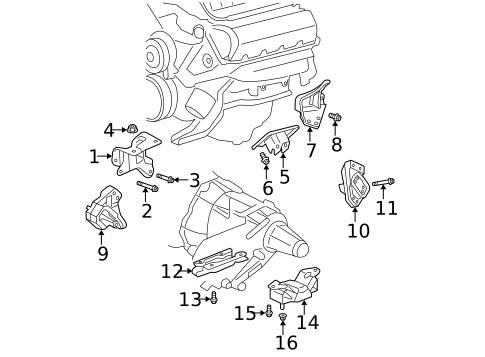 Engine & Trans Mounting for 2007 Dodge Durango #0