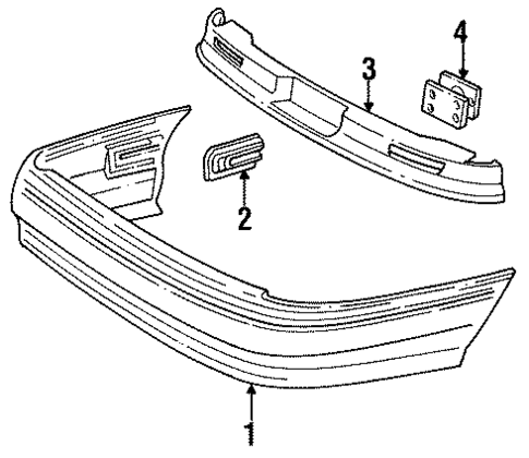 Bumper & Components - Rear for 1994 Mercury Sable #1