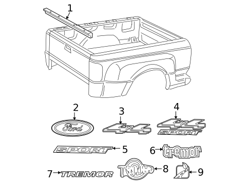 Exterior Trim - Pick UP Box for 1999 Ford Ranger #2