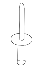 B25D56398 - Exhaust: Muffler Shield Rivet for Mazda: 3, 6, CX-3, CX-7, CX-9, MPV, MX-5 Miata Image