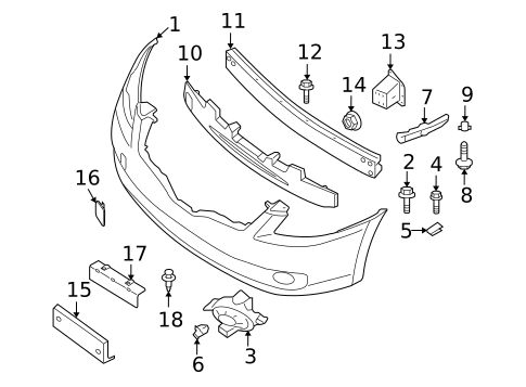 Bumper & Components - Front for 2011 Nissan Altima #2