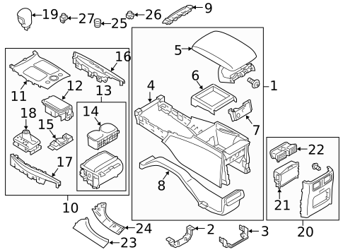Center Console for 2011 INFINITI M37 #0