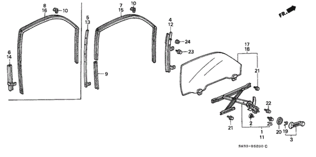 Door Window for 1988 Honda Civic #0