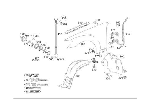 Front Fender for 2002 Mercedes-Benz S600 #0