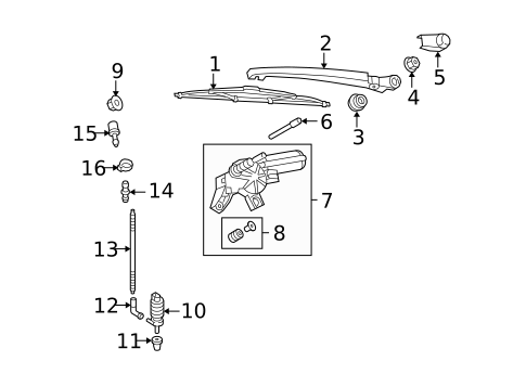 Rear Wiper Components for 2017 Audi Q5 #0