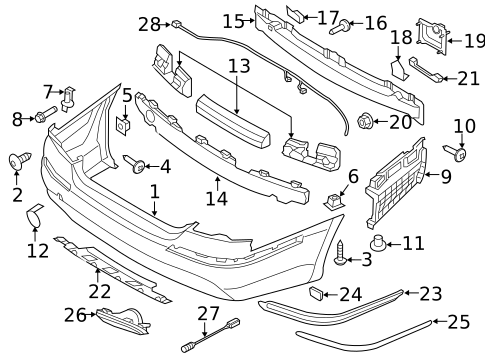 Bumper & Components - Rear for 2013 Hyundai Equus #0