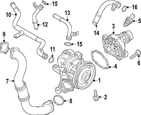 Water Pump for 2024 Volvo V60 Cross Country #0