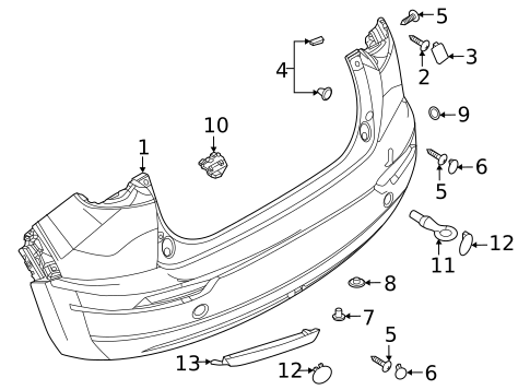 Bumper & Components - Rear for 2023 Mazda MX-30 EV #1