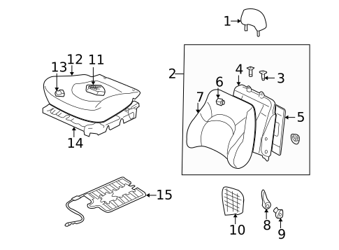 Front Seat Components for 2001 Hyundai XG300 #0