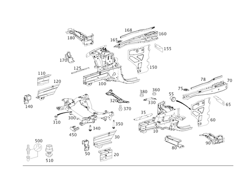 Wheel Well, Front Axle Carrier for 2013 Mercedes-Benz C250 #0