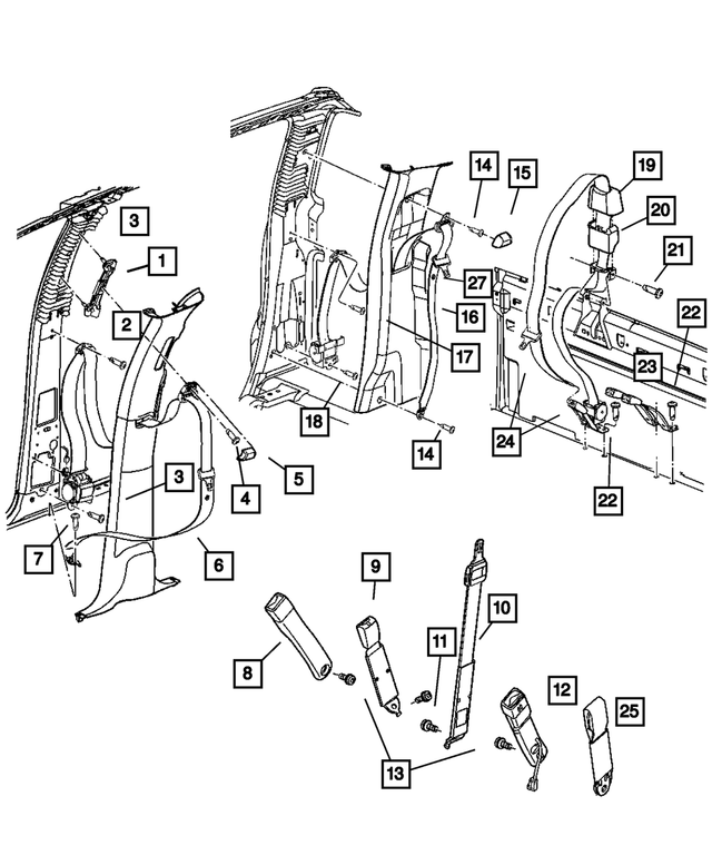 5KM831D5AC - Interior Trim: Front Outer Seat Belt, Left for Mopar Image