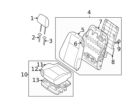 Front Seat Components for 2004 Suzuki Forenza #0