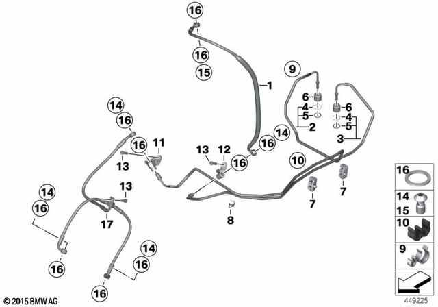 34327699221 - Brakes: Brake-Line Control Circuit, Front -  for BMW-Motorrad Image