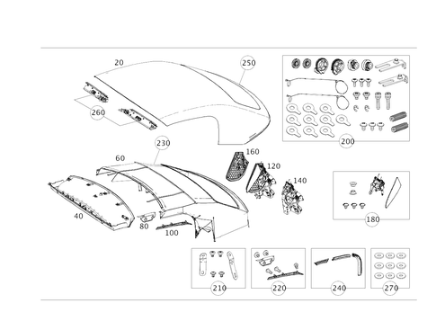 Folding Top Lining for 2013 Mercedes-Benz SLS AMG #0