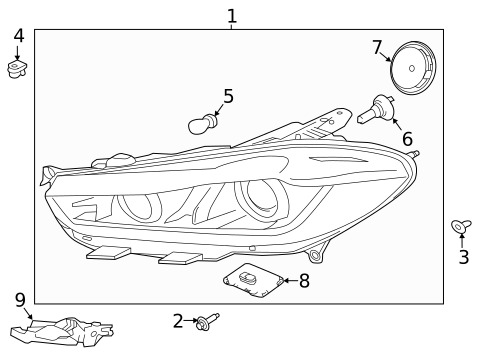 Headlamp Components for 2019 Jaguar XE #1