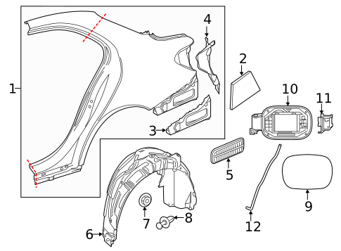 Quarter Panel & Components for 2021 Mercedes-Benz C 63 AMG&reg; #0