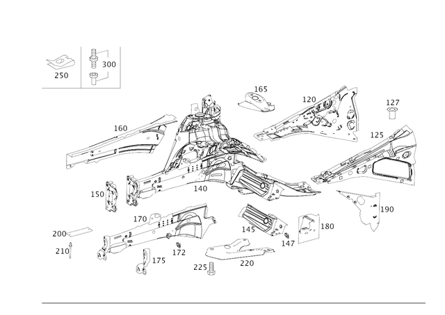 2516200761 - Cowl, Front Panel: Wheel Well for Mercedes-Benz Image image