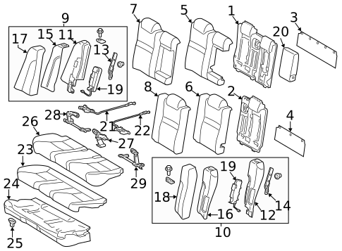 Rear Seat Components for 2013 Toyota Camry #0