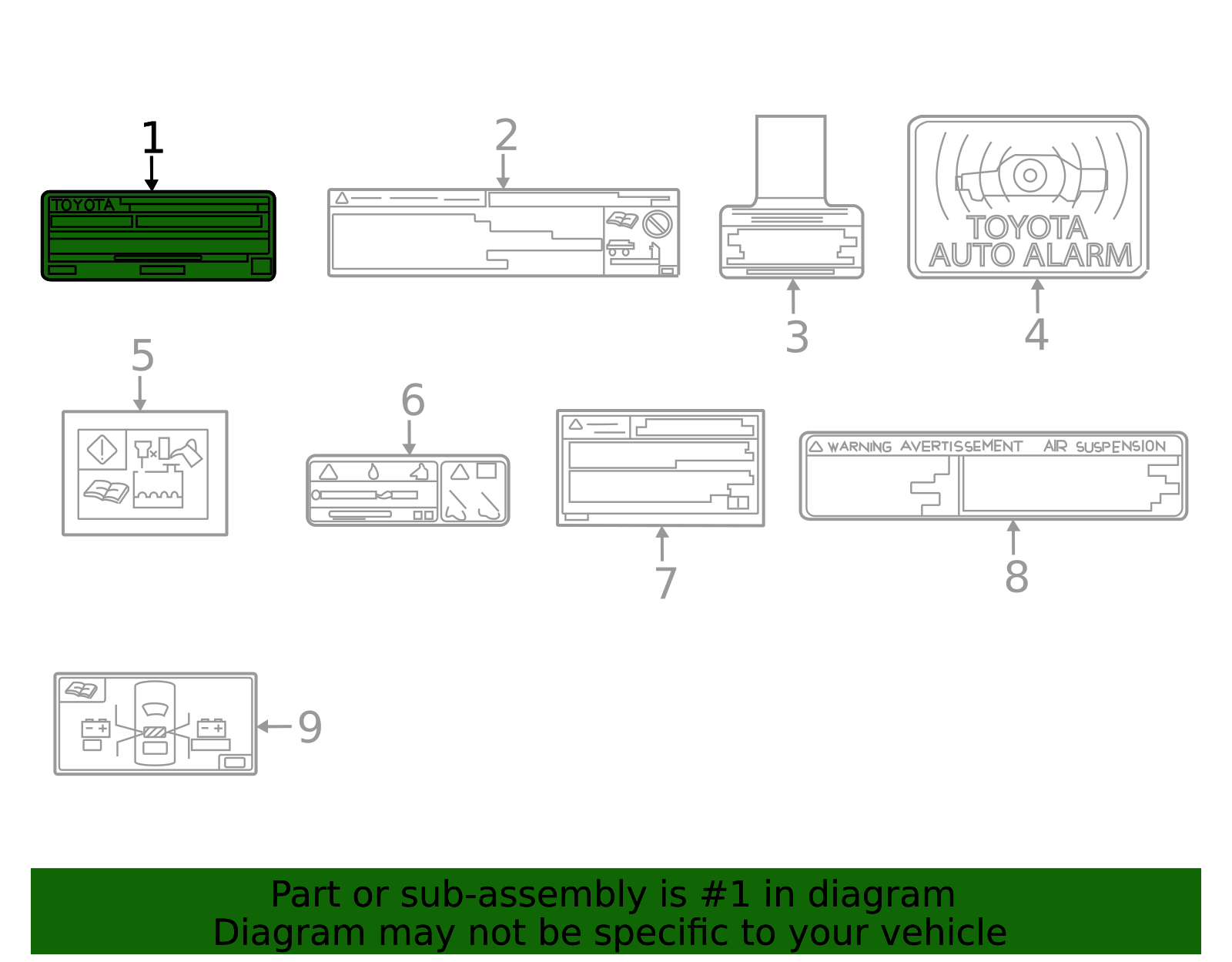 2025 Toyota Tundra Emission Label 11298-F4013 | Sparks Parts