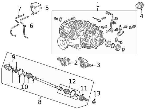 Axle & Differential for 2013 Acura ZDX #0