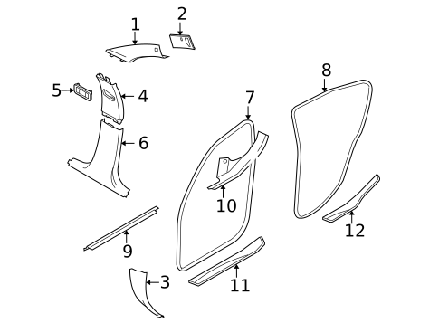 Interior Trim - Pillars for 2006 BMW 325i #0