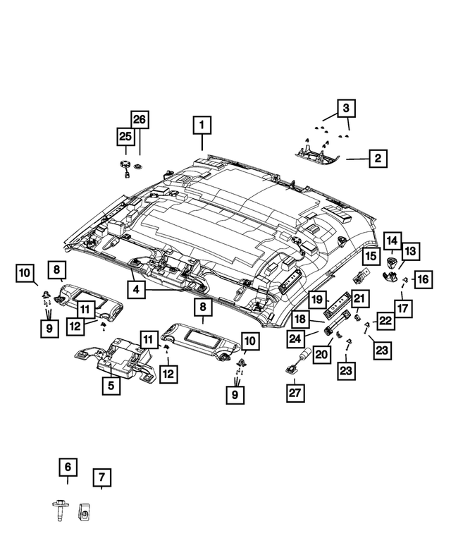 « 6KA88DX9AG –  : Garnissage Du Pavillon, Export pour Mopar Image »