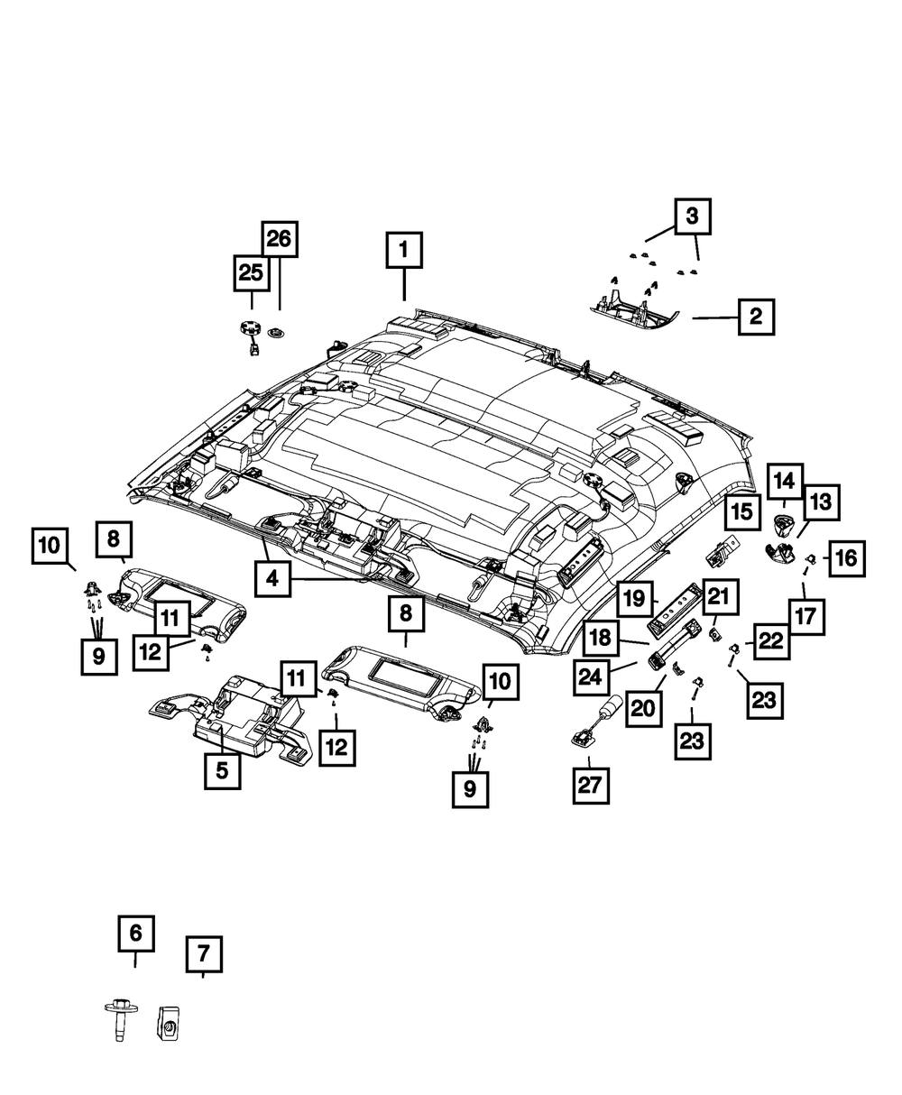 2017-2021 Dodge Challenger Headliner, Export 6KA88DX9AG | My Mopar