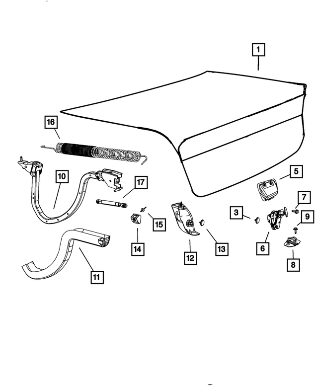 1RJ32DX9AD - Body Sheet Metal Except Doors: Lamp Opening Cover, Right for Mopar Image image