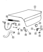 5057794AE - Body Sheet Metal Except Doors: Decklid Inner Pull Cup for Mopar Image image