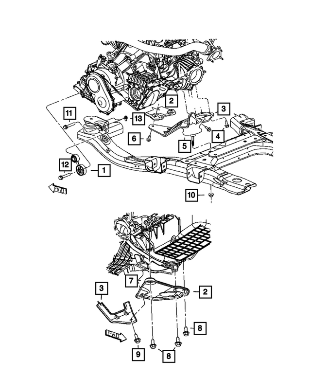 6501742 - Engine Mounting: Hex Head Bolt And Washer for Mopar Image image
