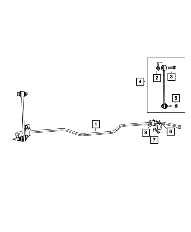 68362114AA - Rear Suspension: Rear Suspension Stabilizer Bar for Mopar Image image