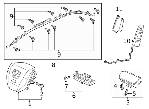 Air Bag Components for 2021 Honda Clarity #0