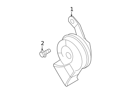 thumbnail image 2 of GM OEM Low Note Horn – 13479898 – Fits 2016-2019 Chevy Cruze B23 2 of 3